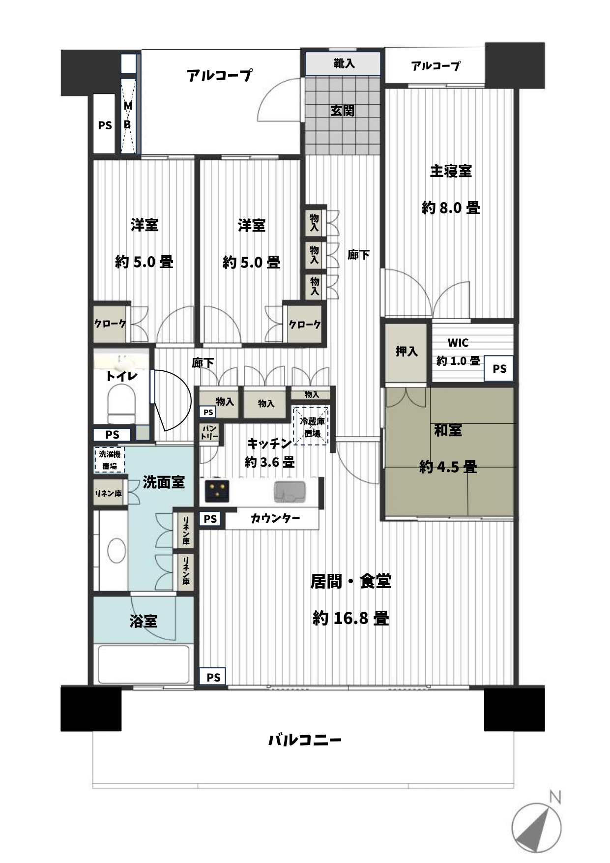 【借地権付き中古マンション】幕張サウスコートB棟4階[7]