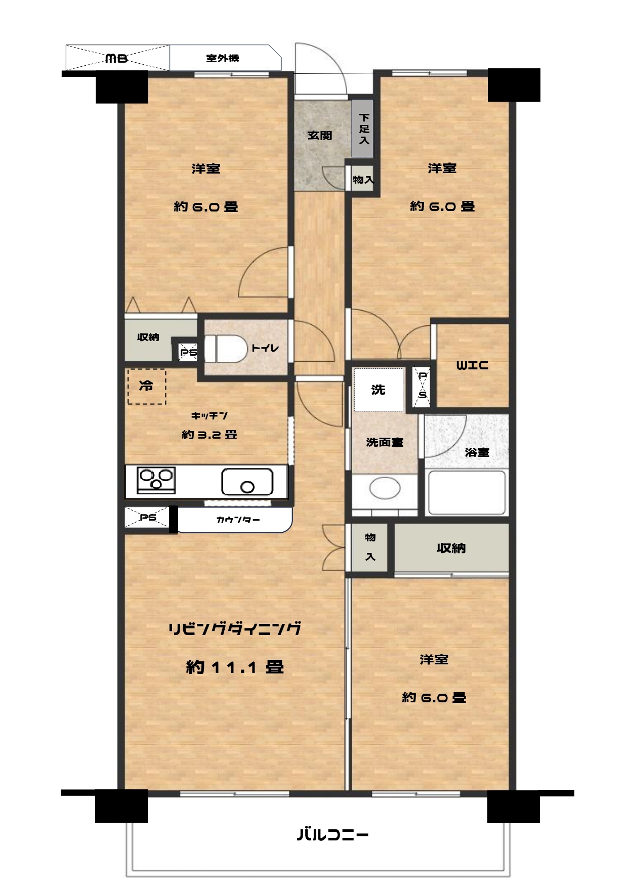 プランヴェール入間武蔵野Ⅱ番館5階[1]